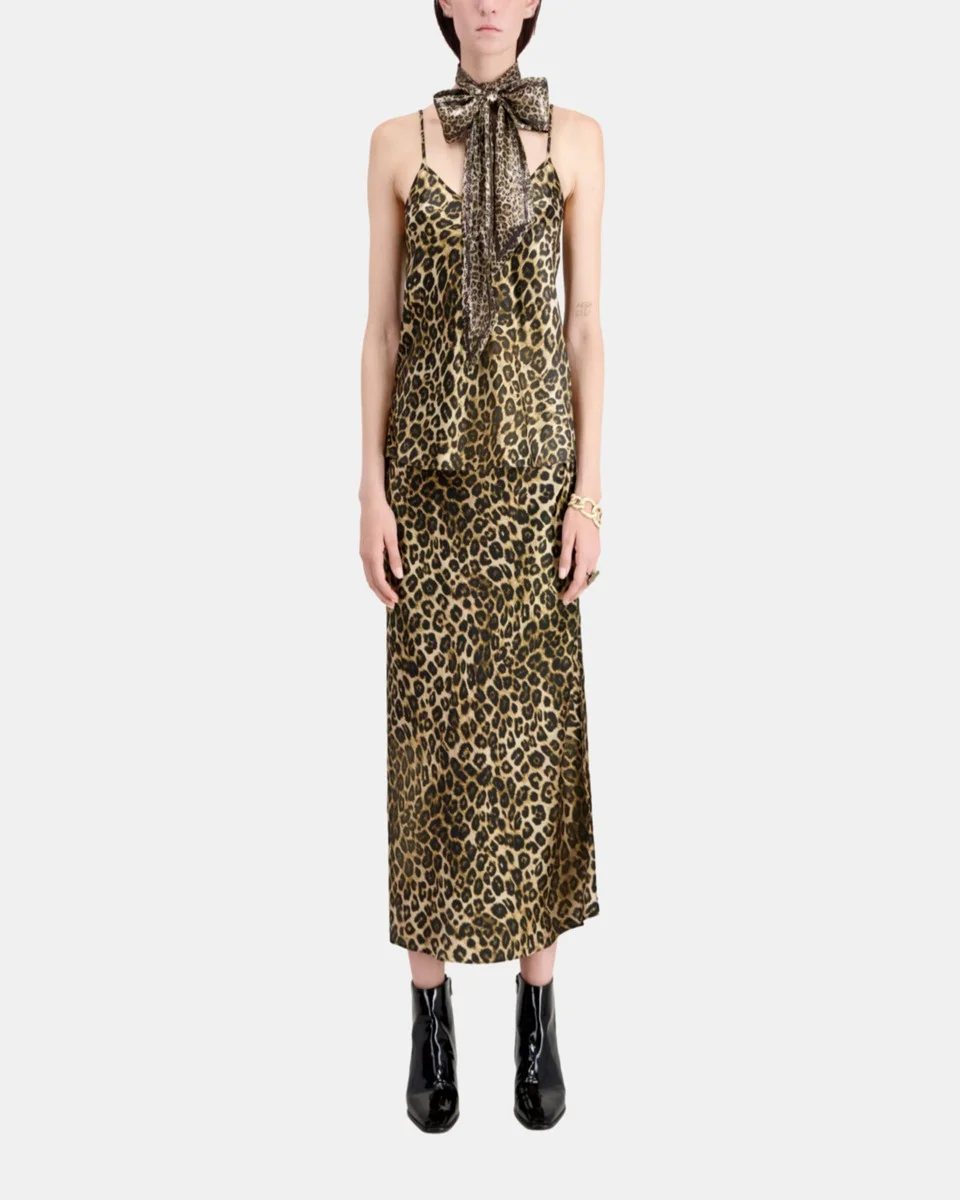 LEOPARD PRINT SILK CAMISOLE - 1