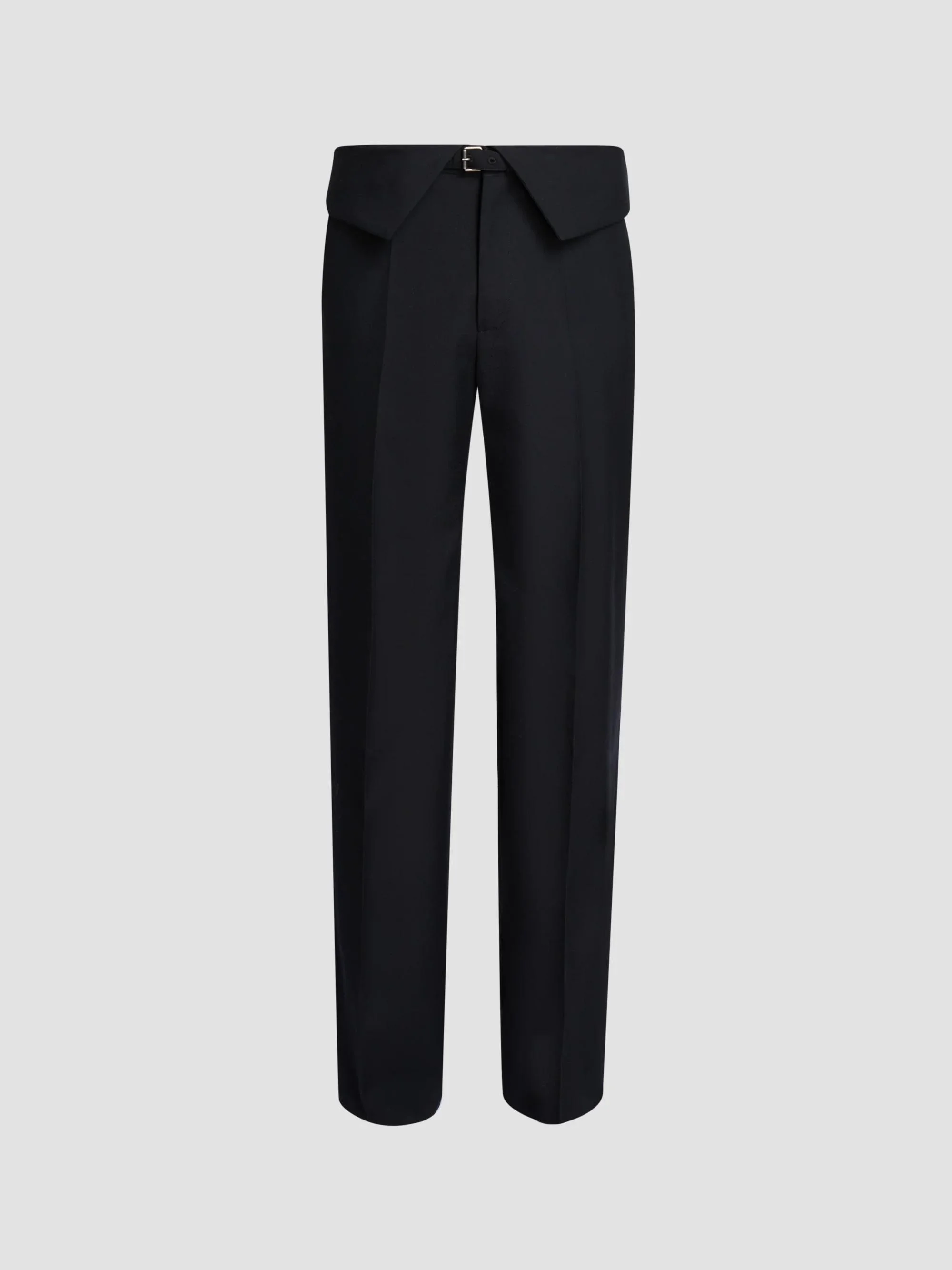 Men's Preston Belted Wool Trousers - Black - 1
