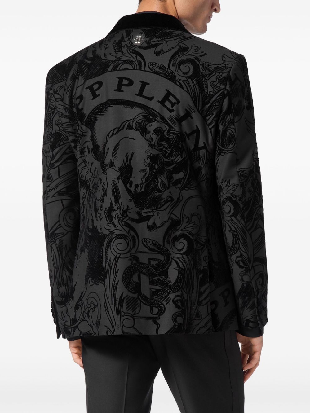 graphic-print blazer - 4