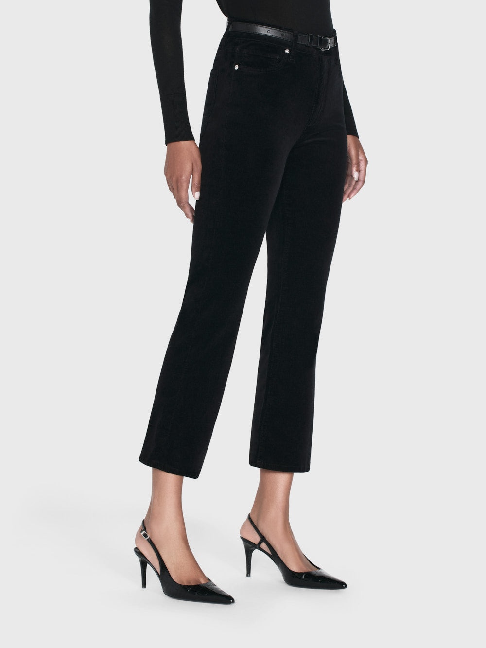 Le Crop Mini Boot Corduroy in Black - 6