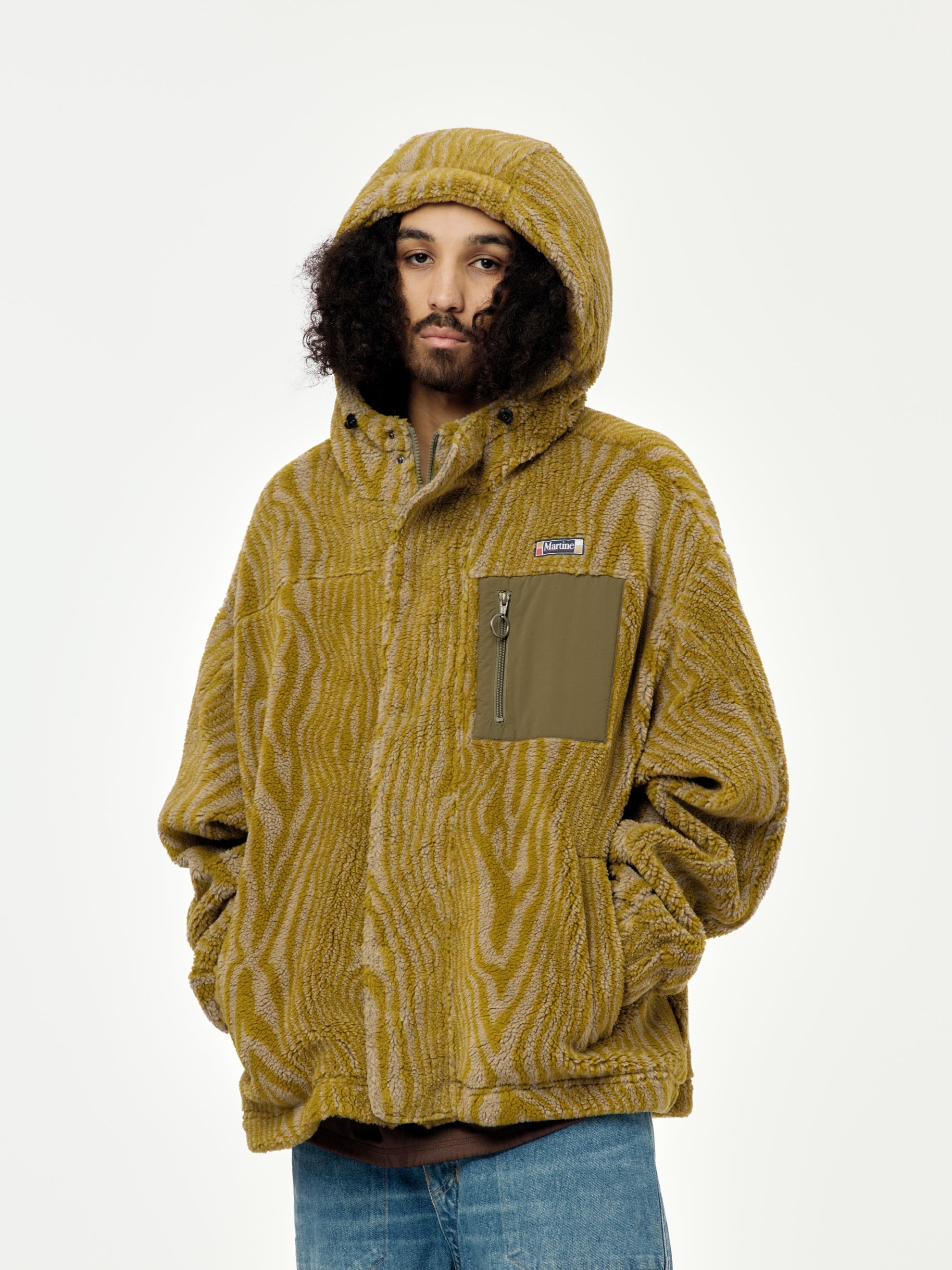 OVERSIZED FLEECE (GREEN/BEIGE) - 1