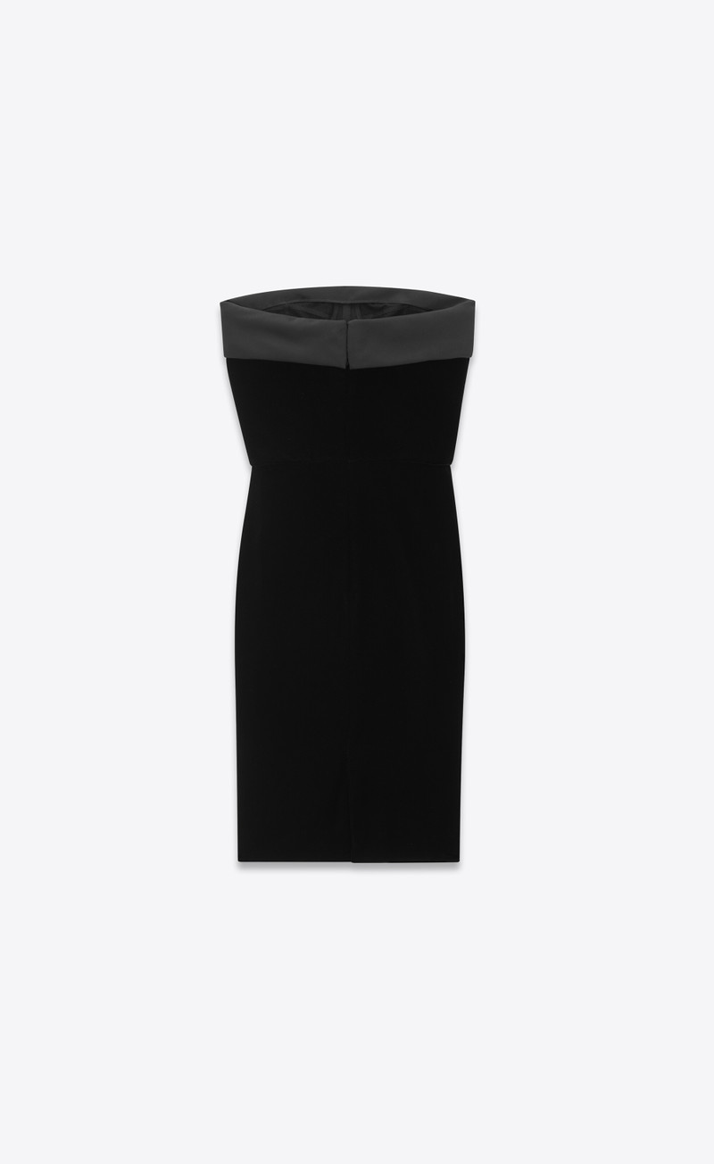 SAINT LAURENT strapless pencil dress in velvet outlook