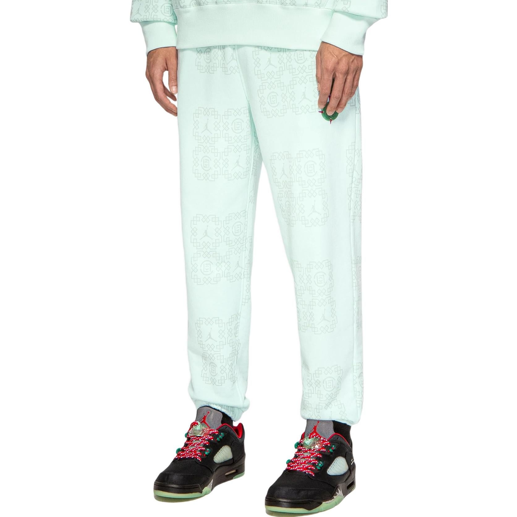 Air Jordan x Clot Jade Fleece Sweatpants 'Barely Green' DO0009-394 - 4