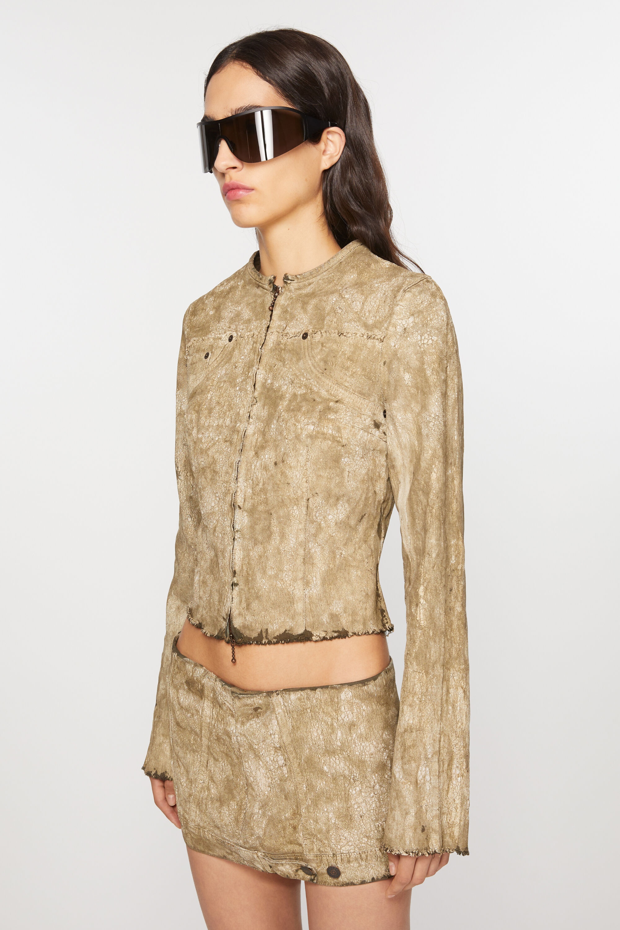 Denim jacket - Dark green/white - 3