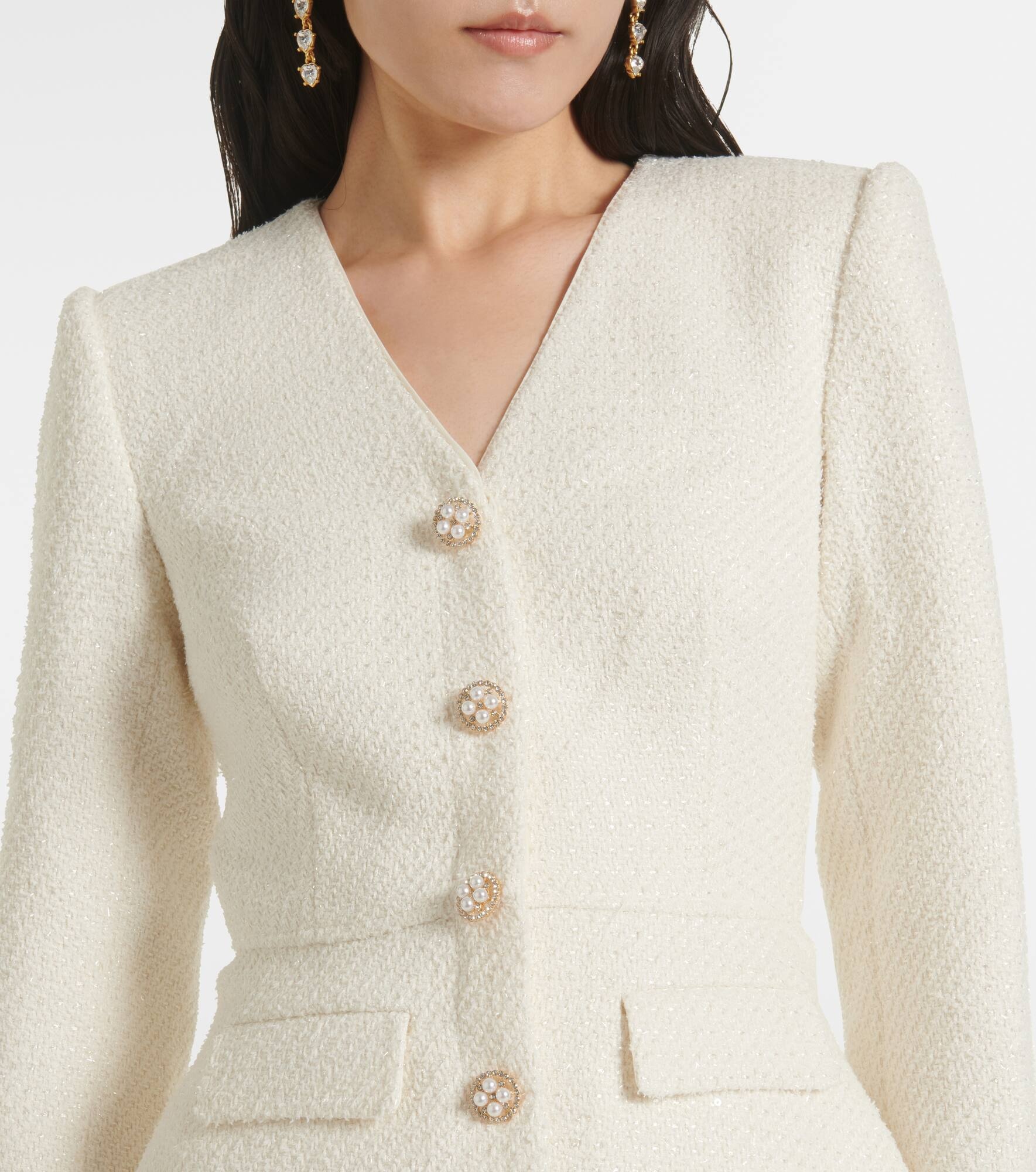 Bridal bouclé midi dress - 4