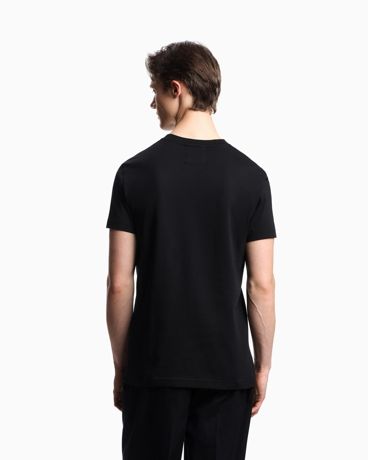Supima jersey T-shirt with micro logo patch - 3