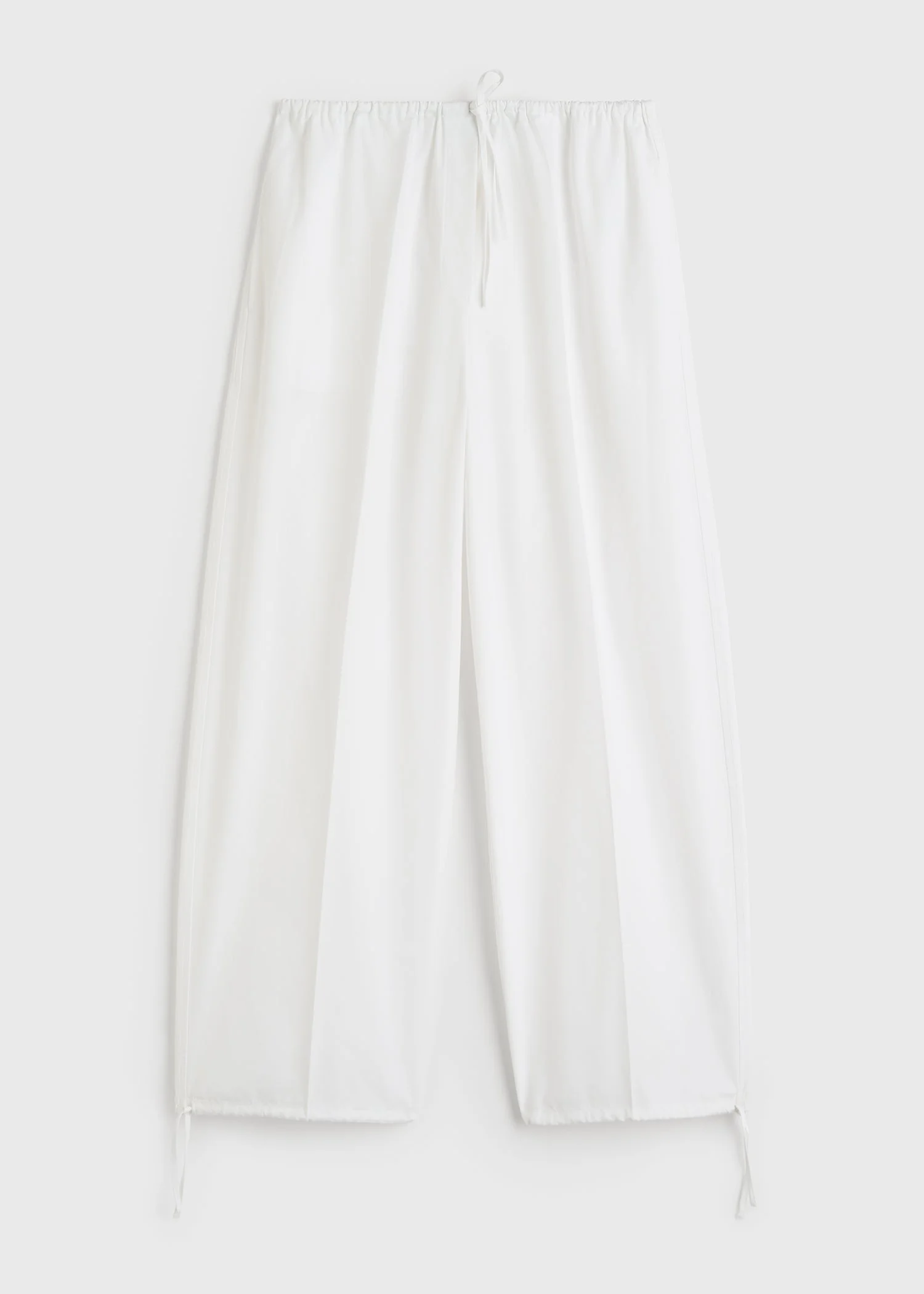 Drawstring cotton trousers white - 1