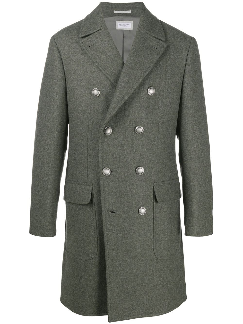 double-breasted wool coat - 1