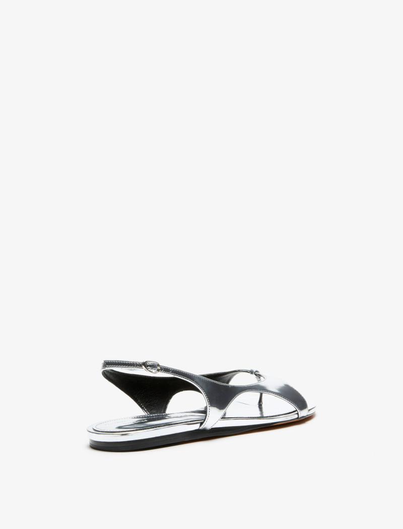 Proenza Schouler Slash Flat Thong Sandals in Mirrored Metallic outlook
