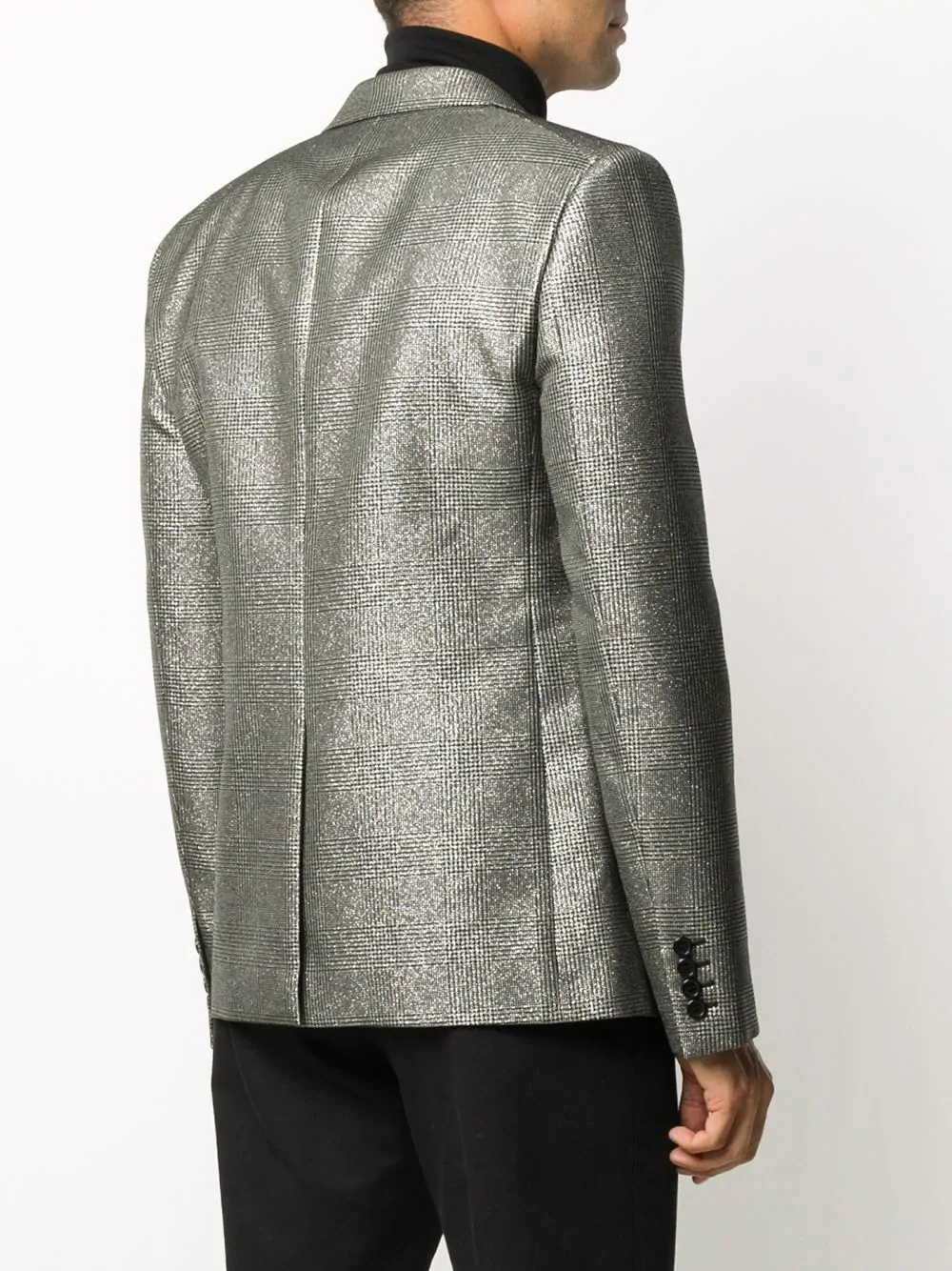 metallic sheen single-breasted blazer - 4