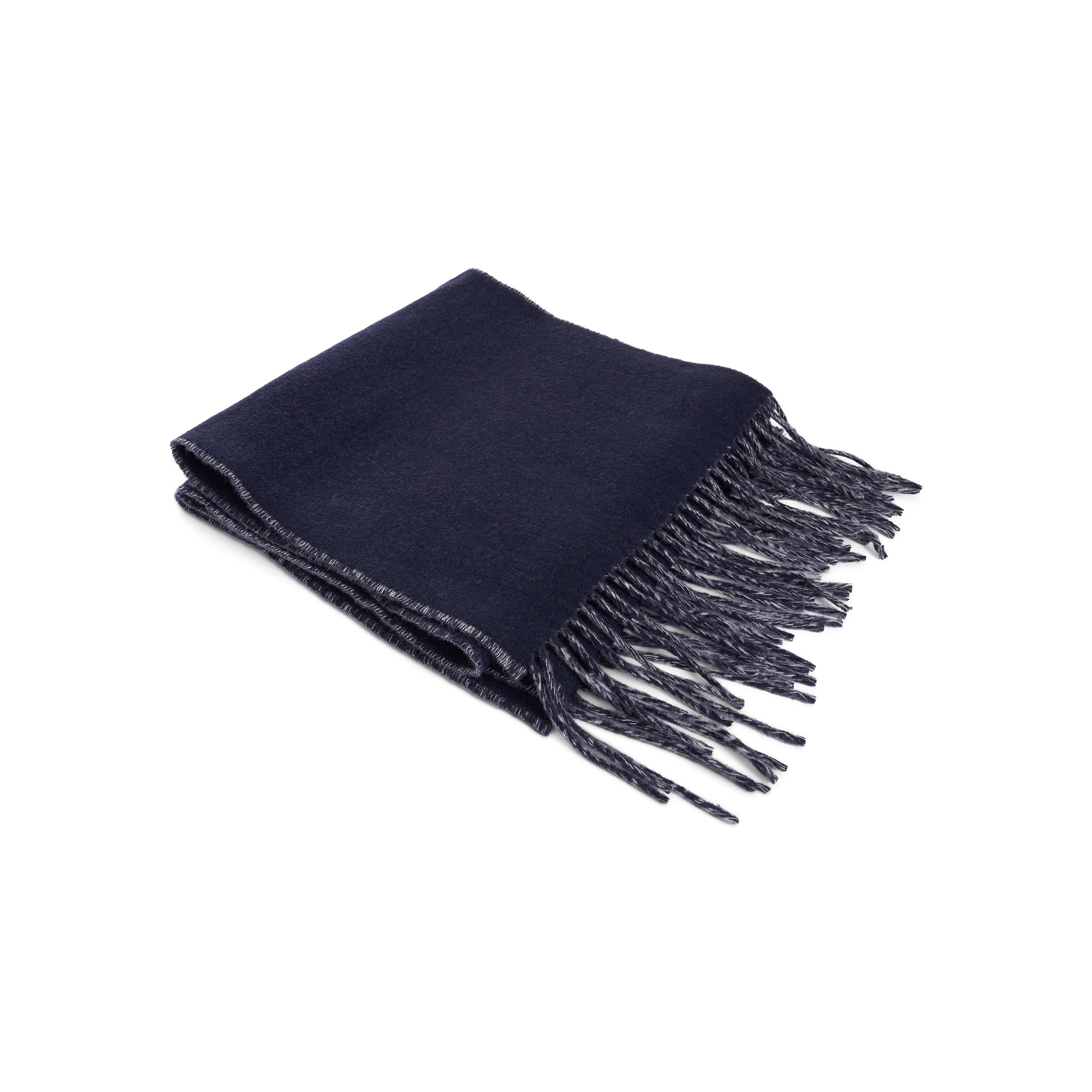 Fringe Logo Scarf in Navy - 2