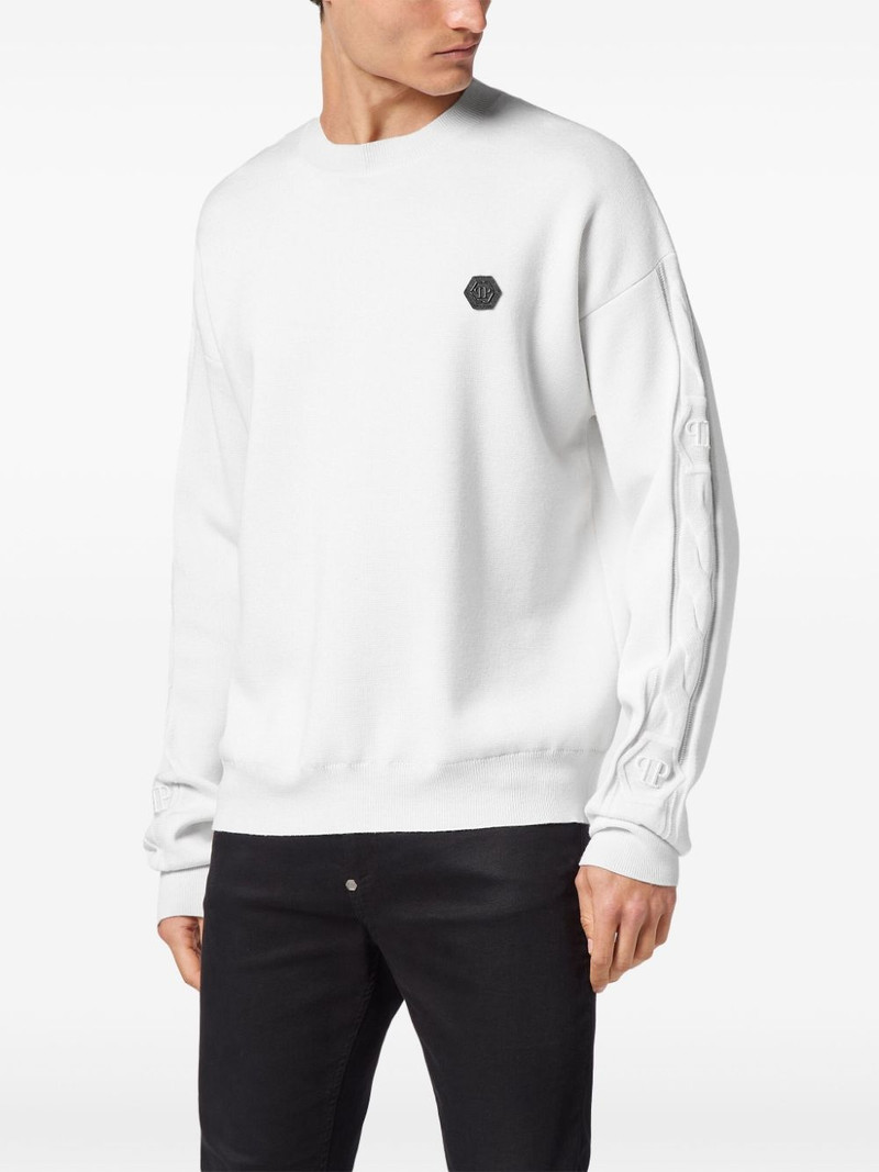 PHILIPP PLEIN logo-patch sweatshirt outlook