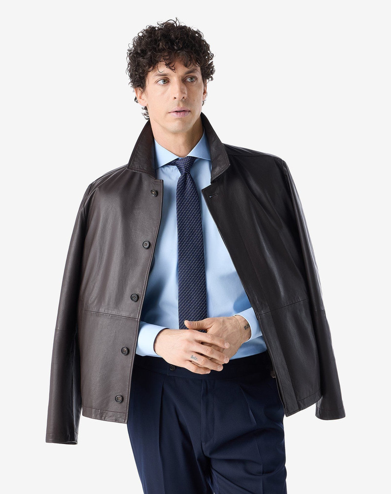 CORNELIANI Light blue cotton poplin shirt outlook