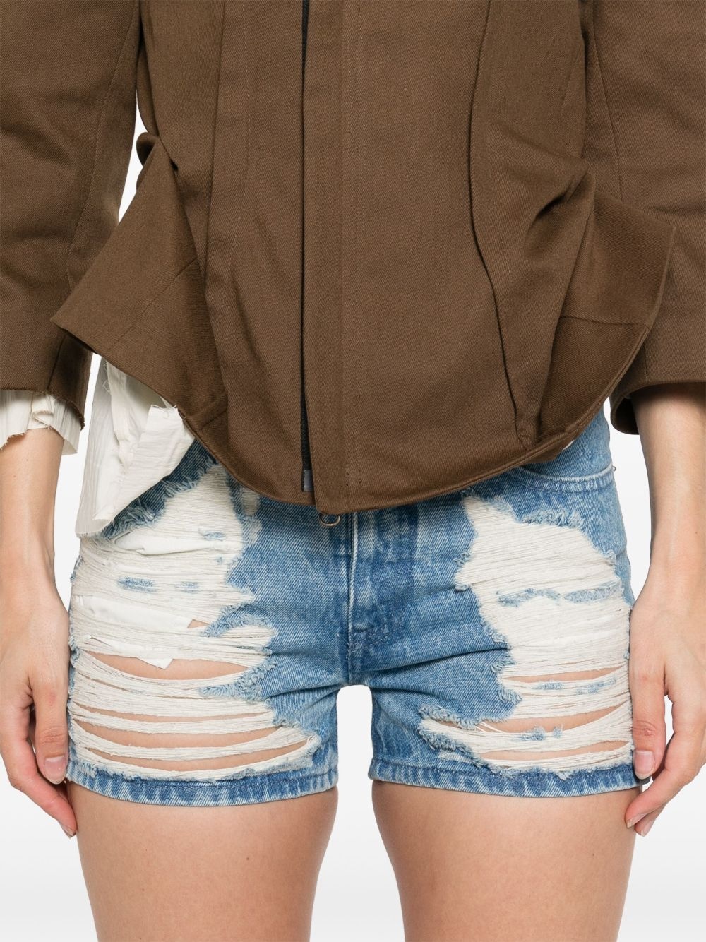 ripped denim shorts - 5