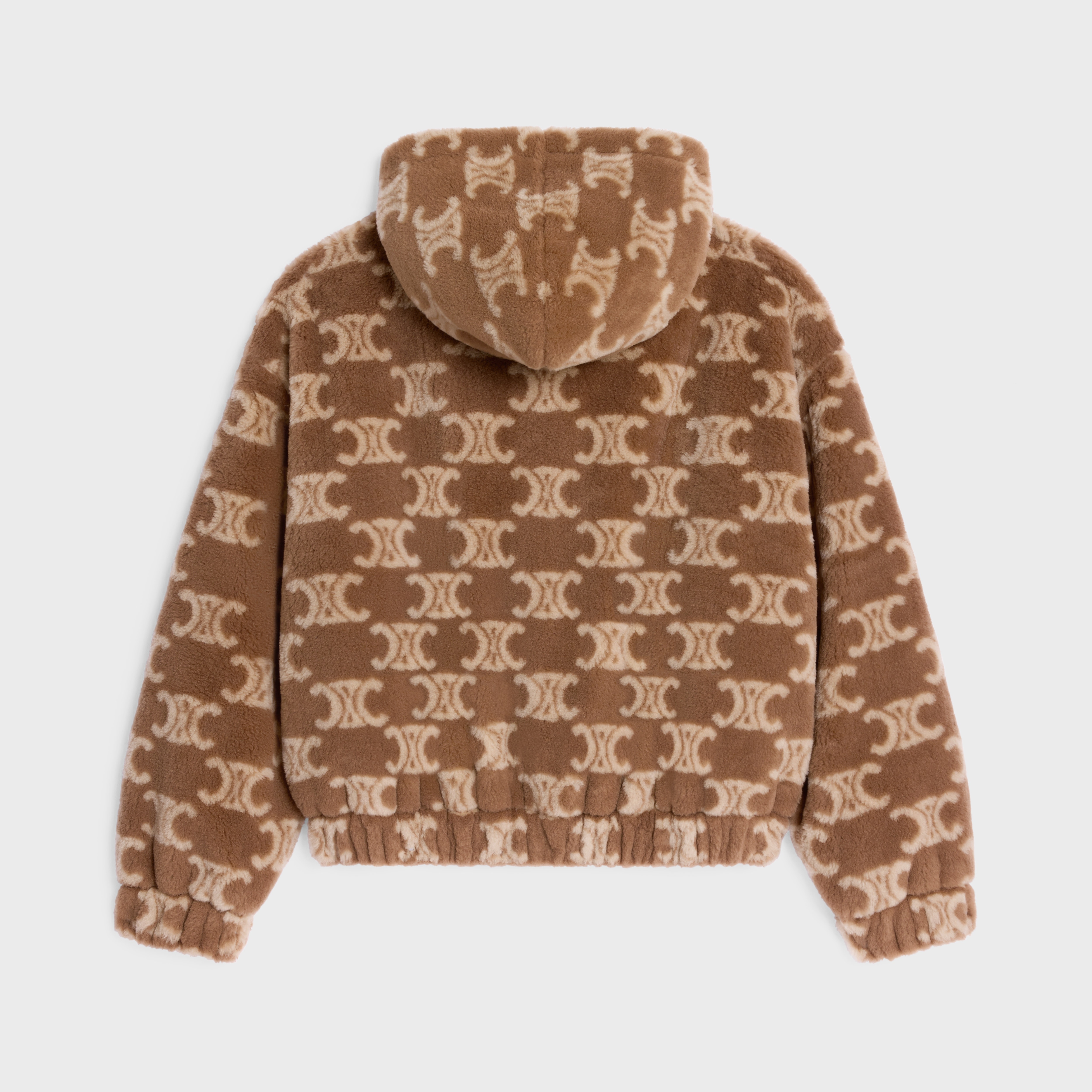 関税込 Celine hooded jacket in triomphe wool and fur CELINE hooded jacket in triomphe wool and fur | REVERSIBLE