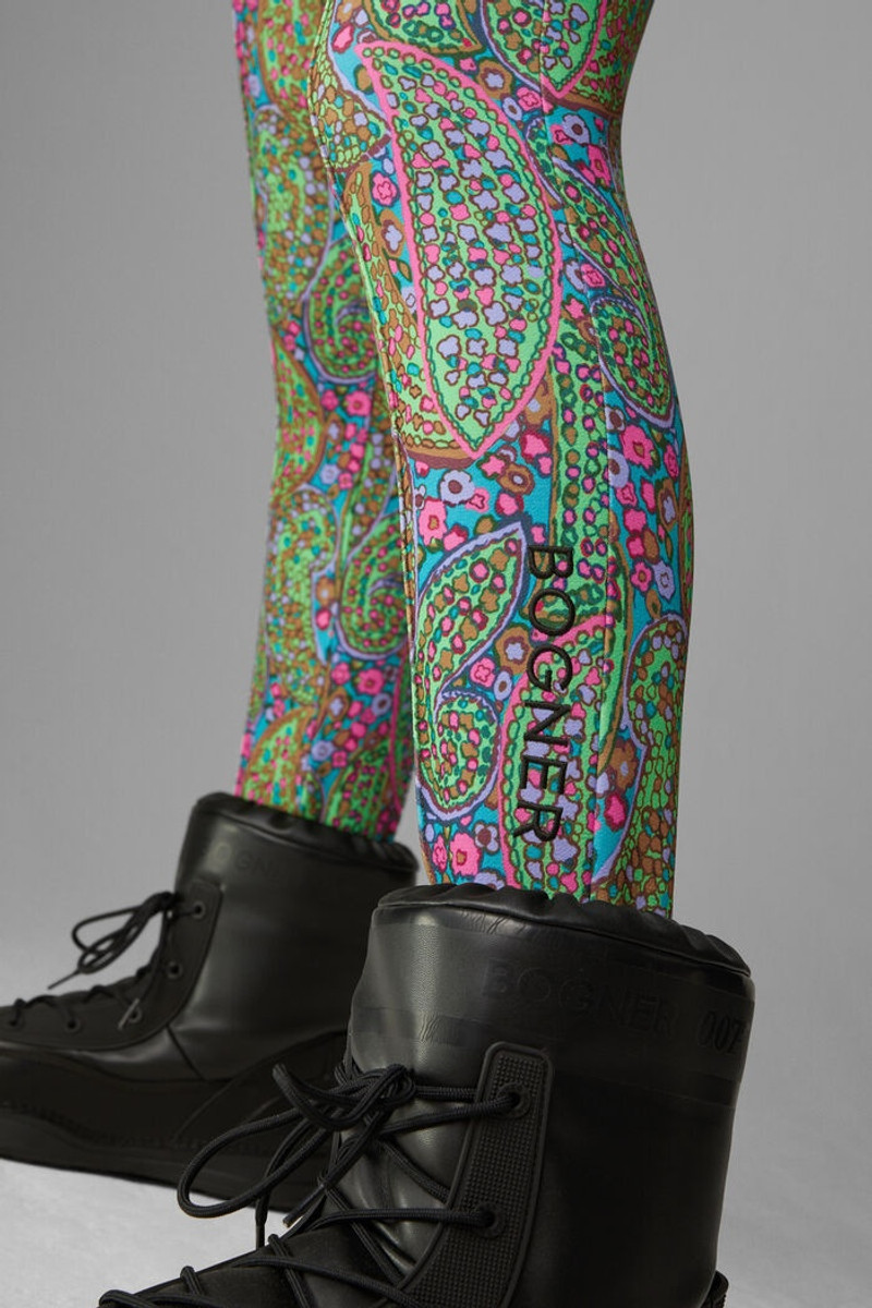 Elaini Stirrup pants in Green/Violet 5