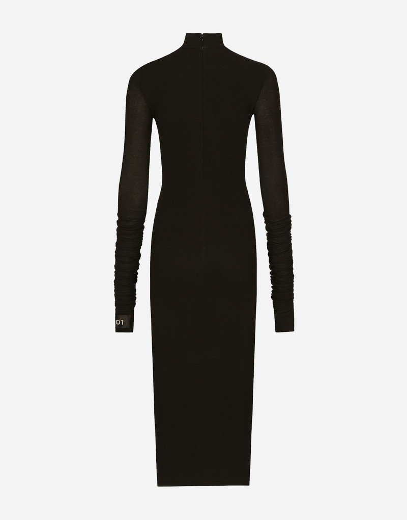 Dolce & Gabbana Jersey calf-length dress with Chantilly lace insert outlook