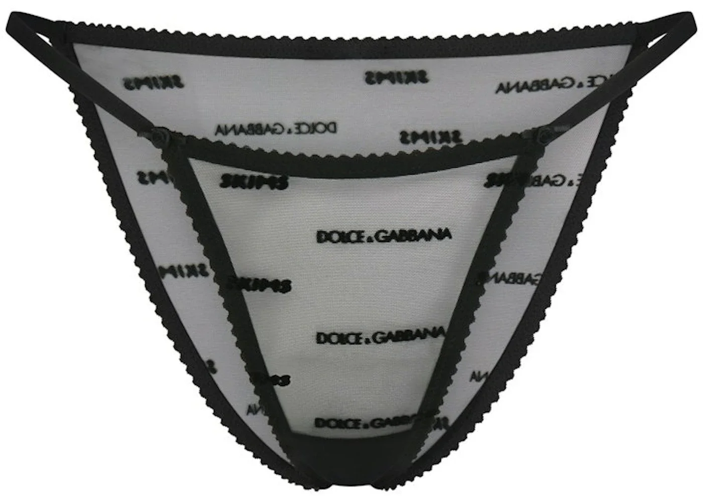 SKIMS x Dolce&Gabbana Ultra Fine Mesh Logo Bikini Onyx - 1