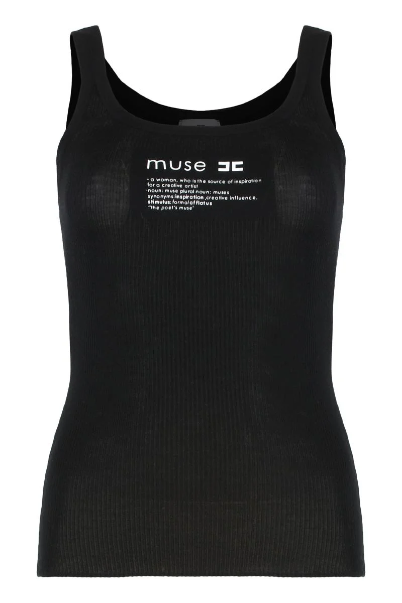 Elisabetta Franchi Sleeveless Top In Cotton - 1