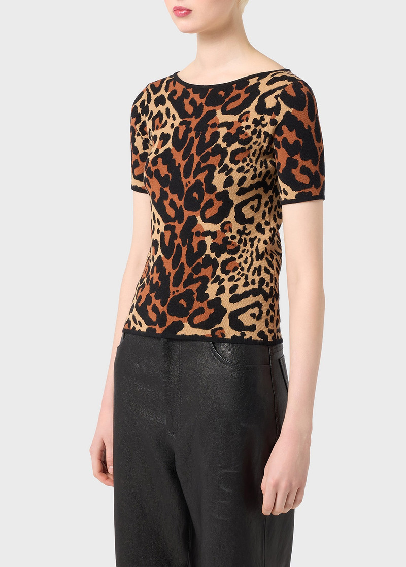 ANIMALIER PRINT VISCOSE SWEATER 5