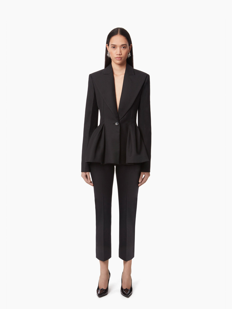 WOOL GABARDINE PEPLUM BLAZER 1