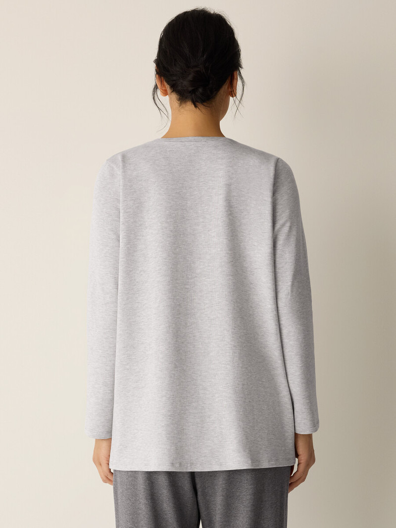Striped Cozy Brushed Terry Long Top 4