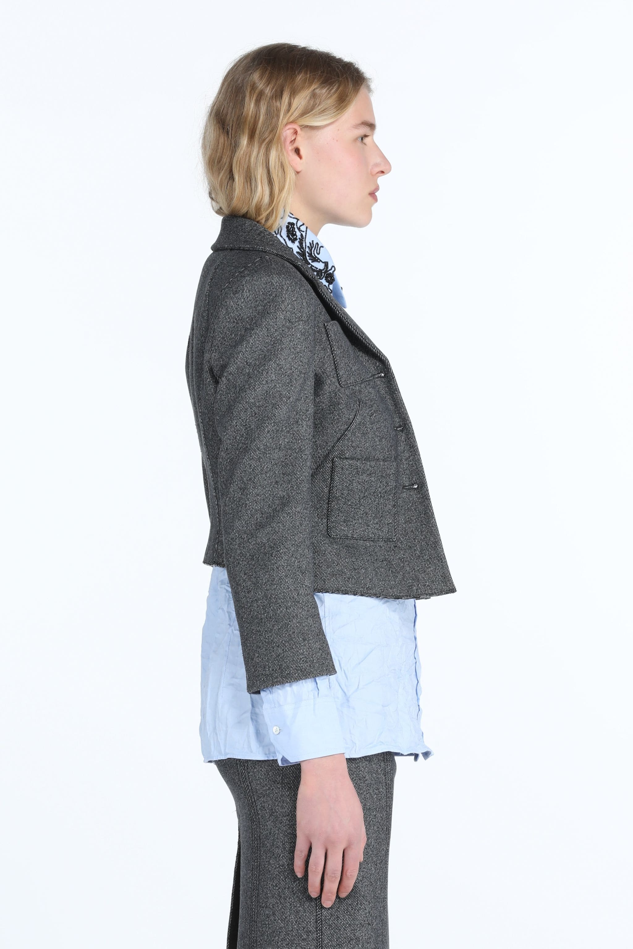 HERRINGBONE CROPPED JACKET - 3