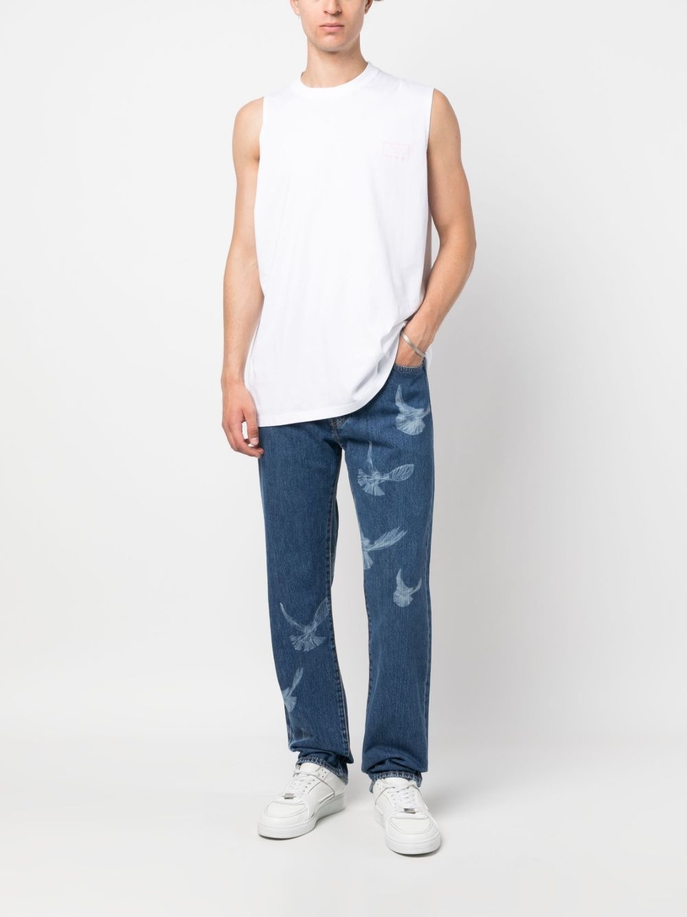 logo-patch straight-leg jeans - 2