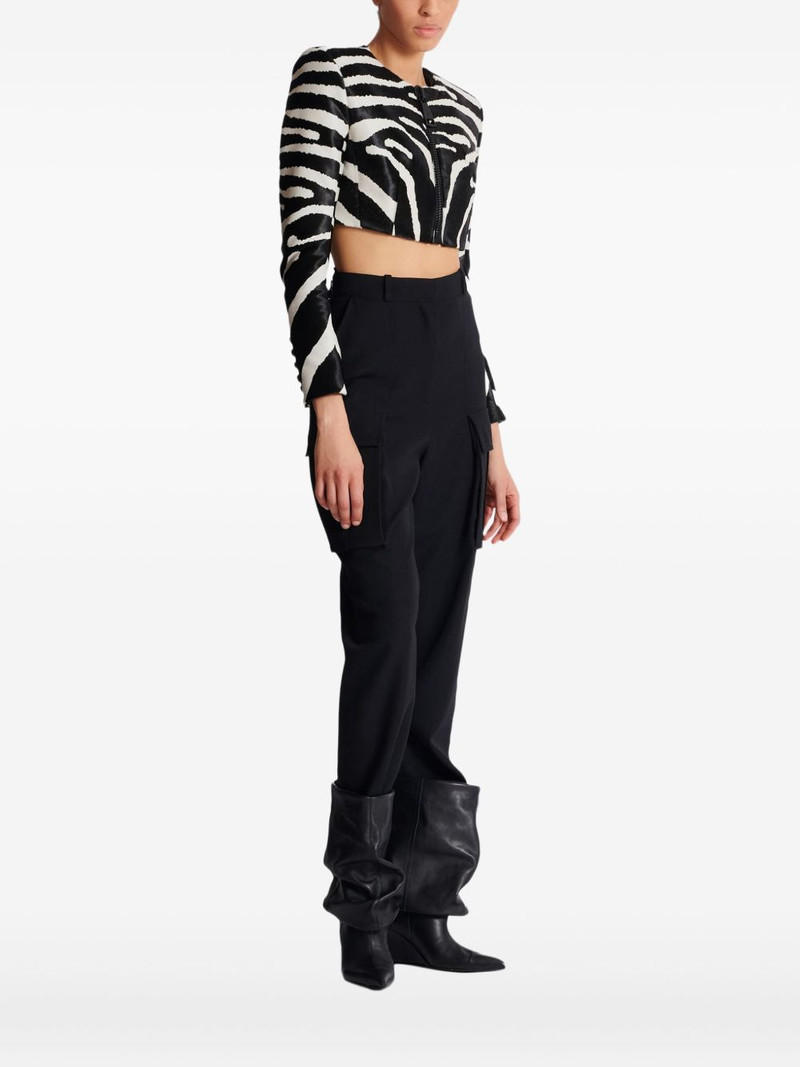 zebra-print zipped jacket 1