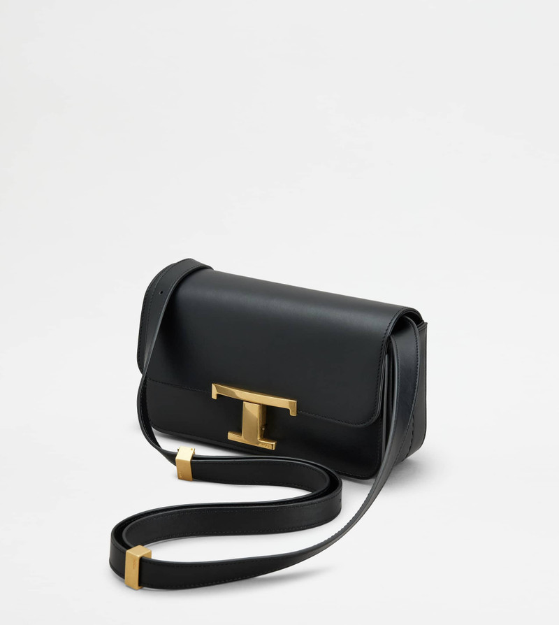 T TIMELESS CROSSBODY BAG IN LEATHER MICRO - BLACK 5