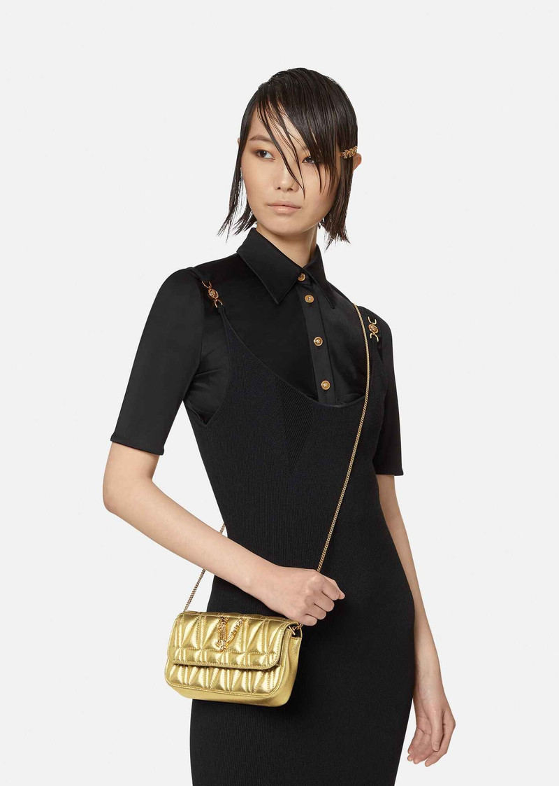 VERSACE Virtus Quilted Nappa Leather Pouch outlook