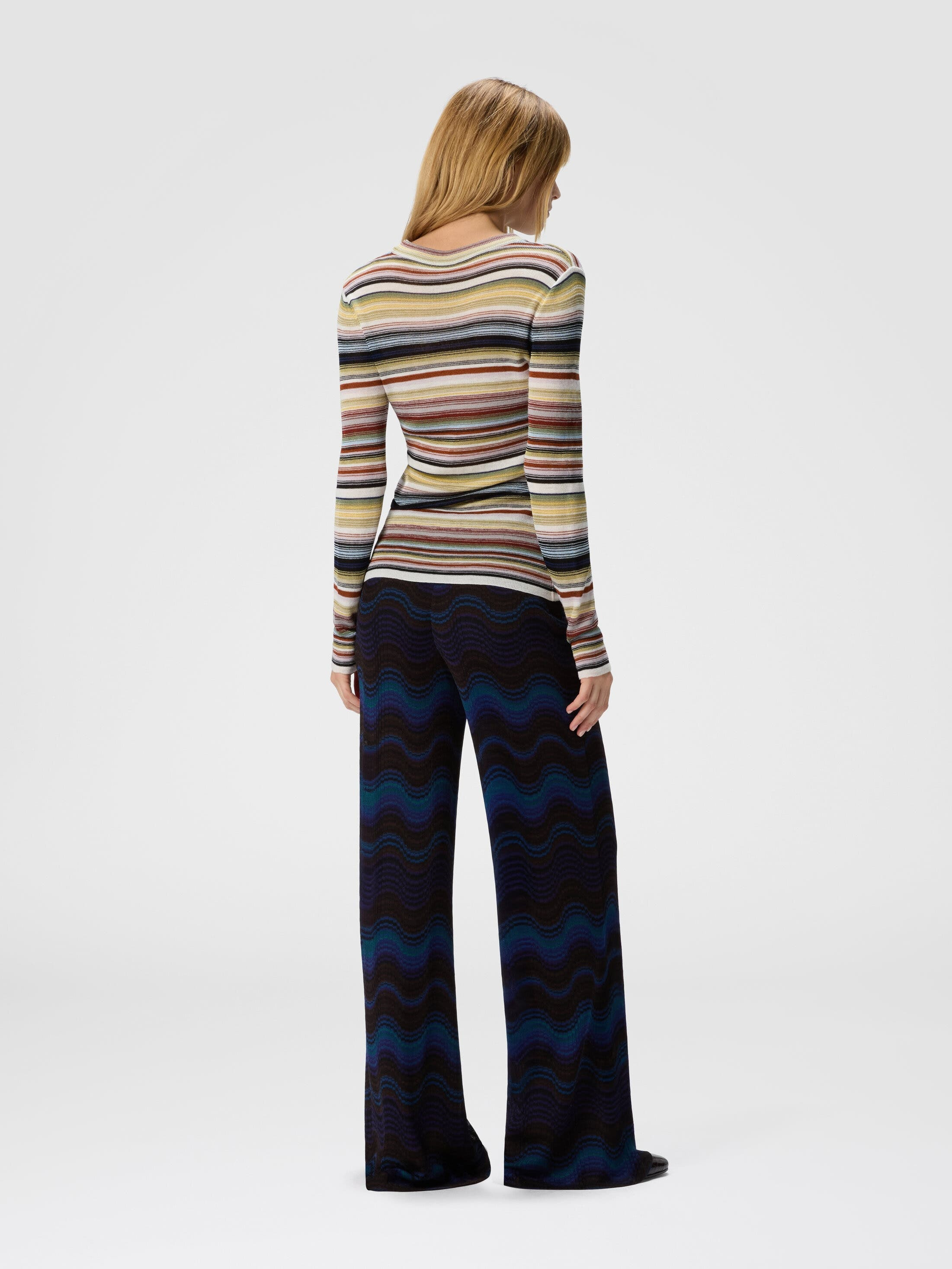 Missoni Striped Crew Neck Sweater in Yellow & Brown at Nordstrom - 3