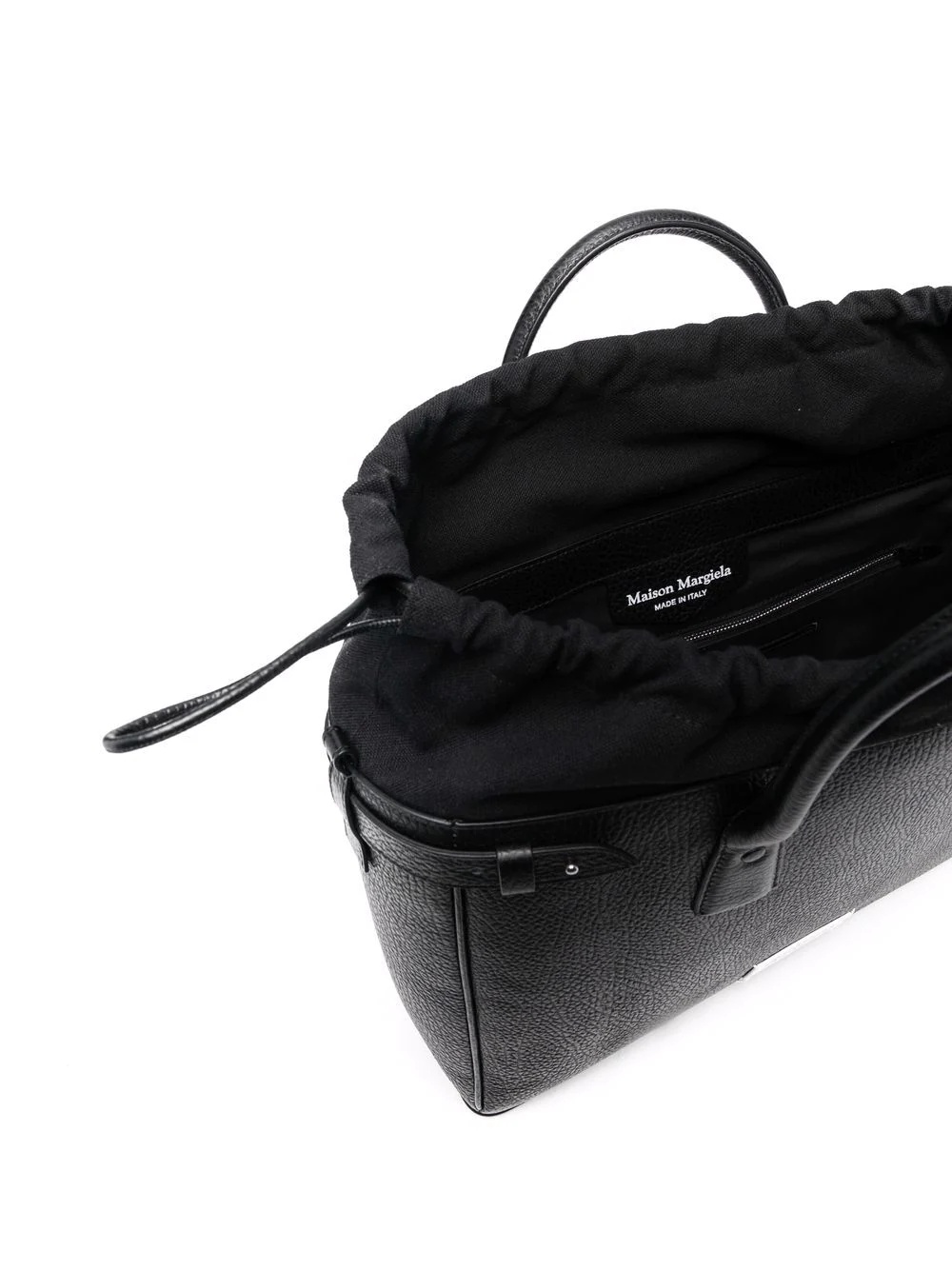 grained leather tote - 5