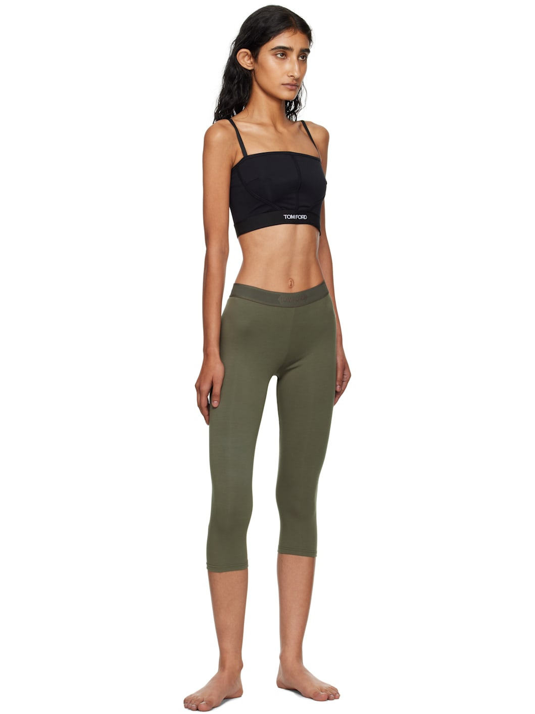 Khaki Modal Yoga Leggings - 4