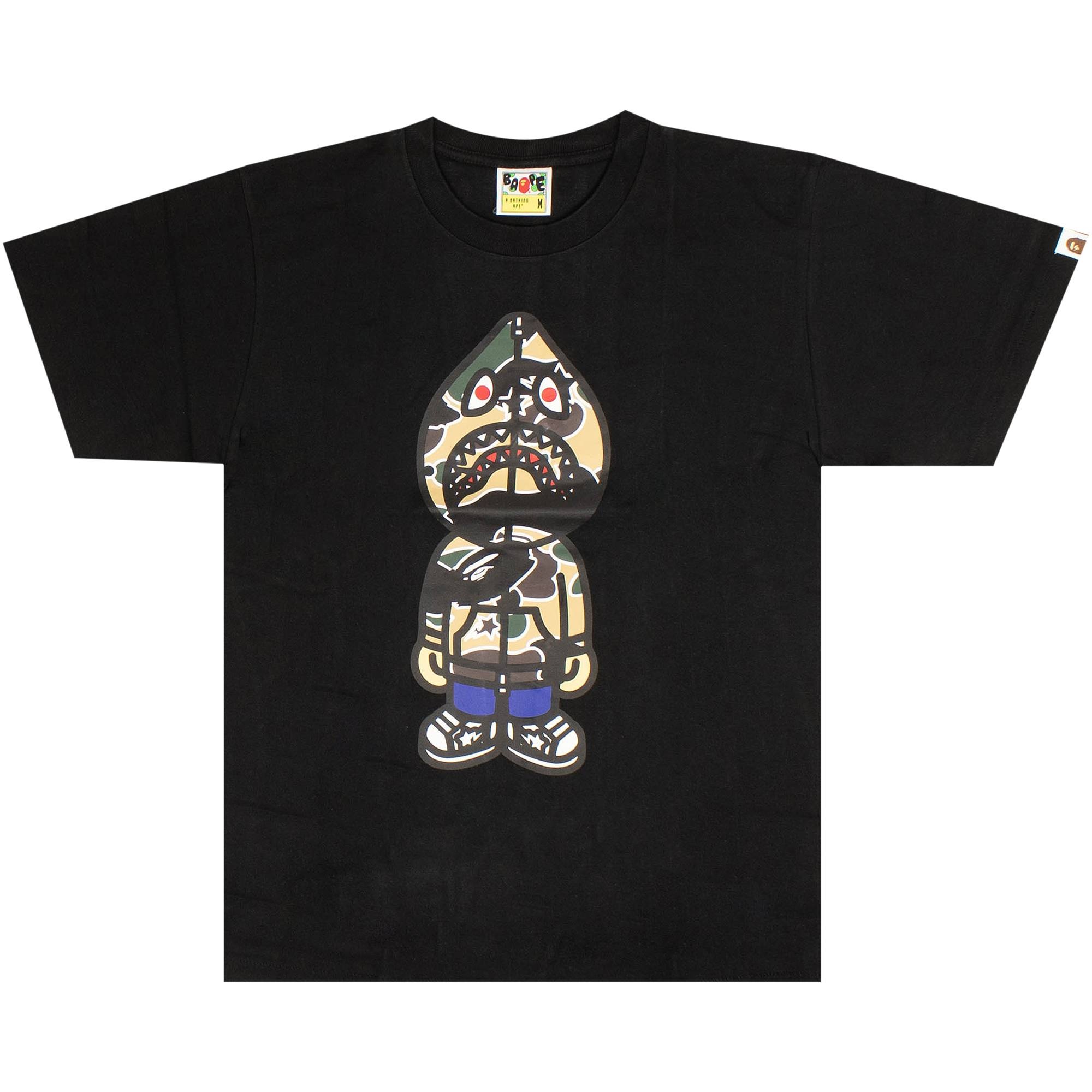 BAPE STA Camo Classic Milo Shark Tee 'Black/Yellow' - 1