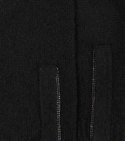 Brunello Cucinelli Embellished cashmere knit gloves outlook