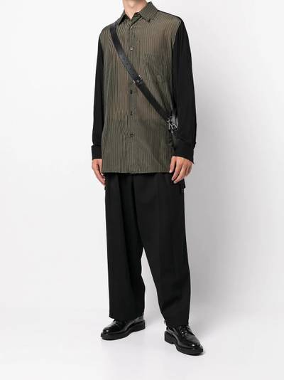 Yohji Yamamoto stripe-panelled oversized shirt outlook