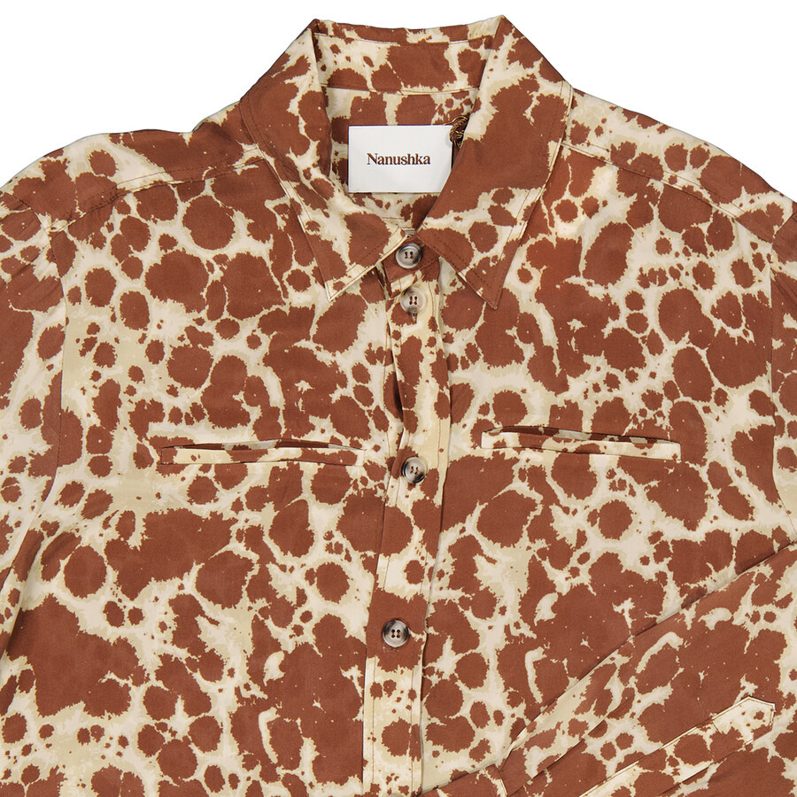 Nanushka Tie Dye Sabrin Long-Sleeve Cupro Shirt - 7