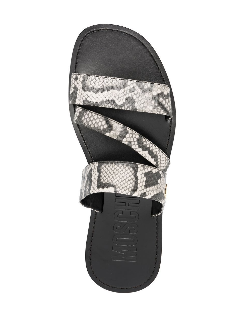 snakeskin-print logo sandals - 4