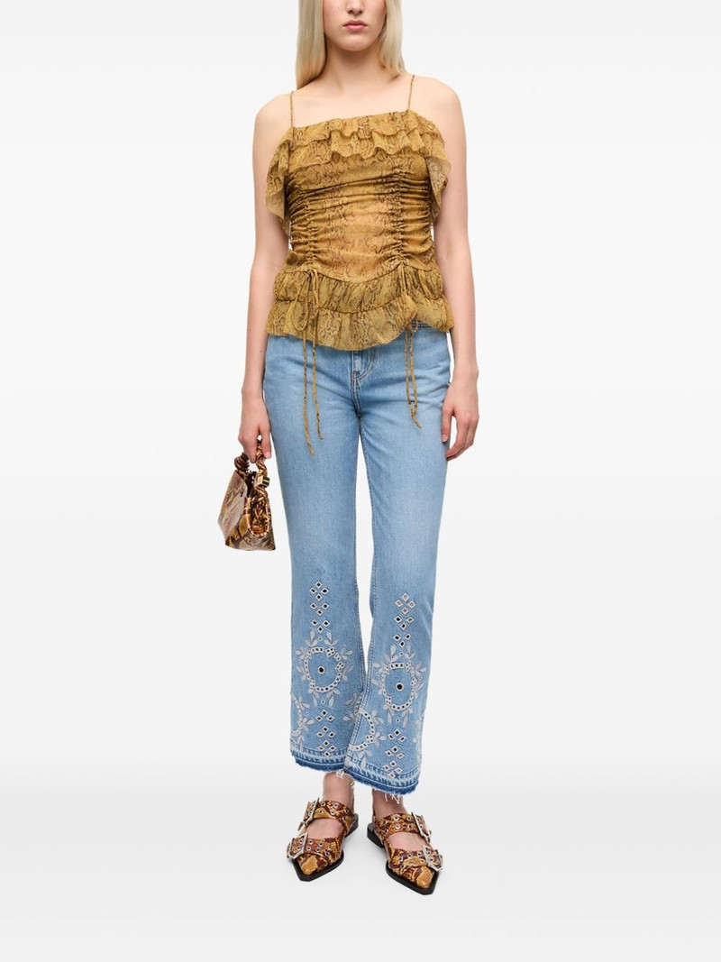 GANNI broderie-anglaise jeans outlook