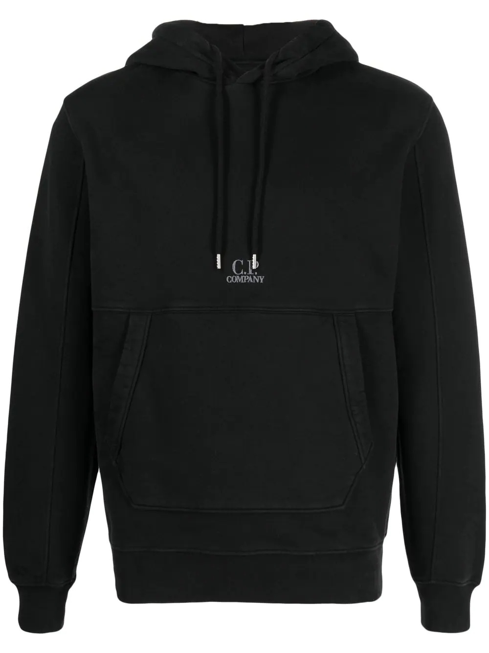 logo-embroidered cotton hoodie - 1