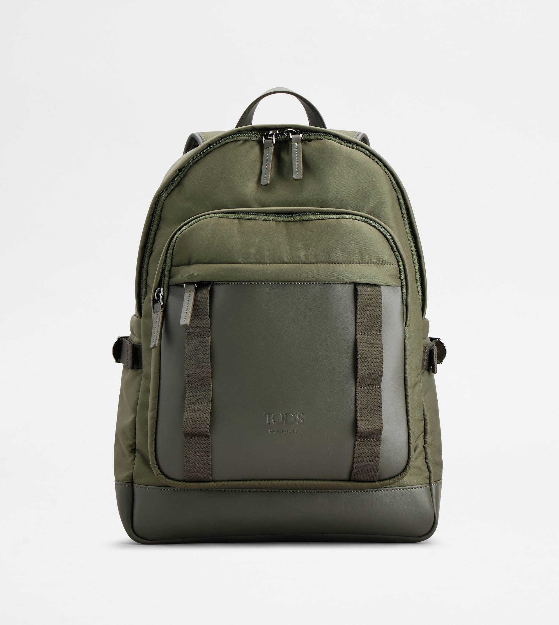 BACKPACK IN FABRIC AND LEATHER MEDIUM - GREEN - 1