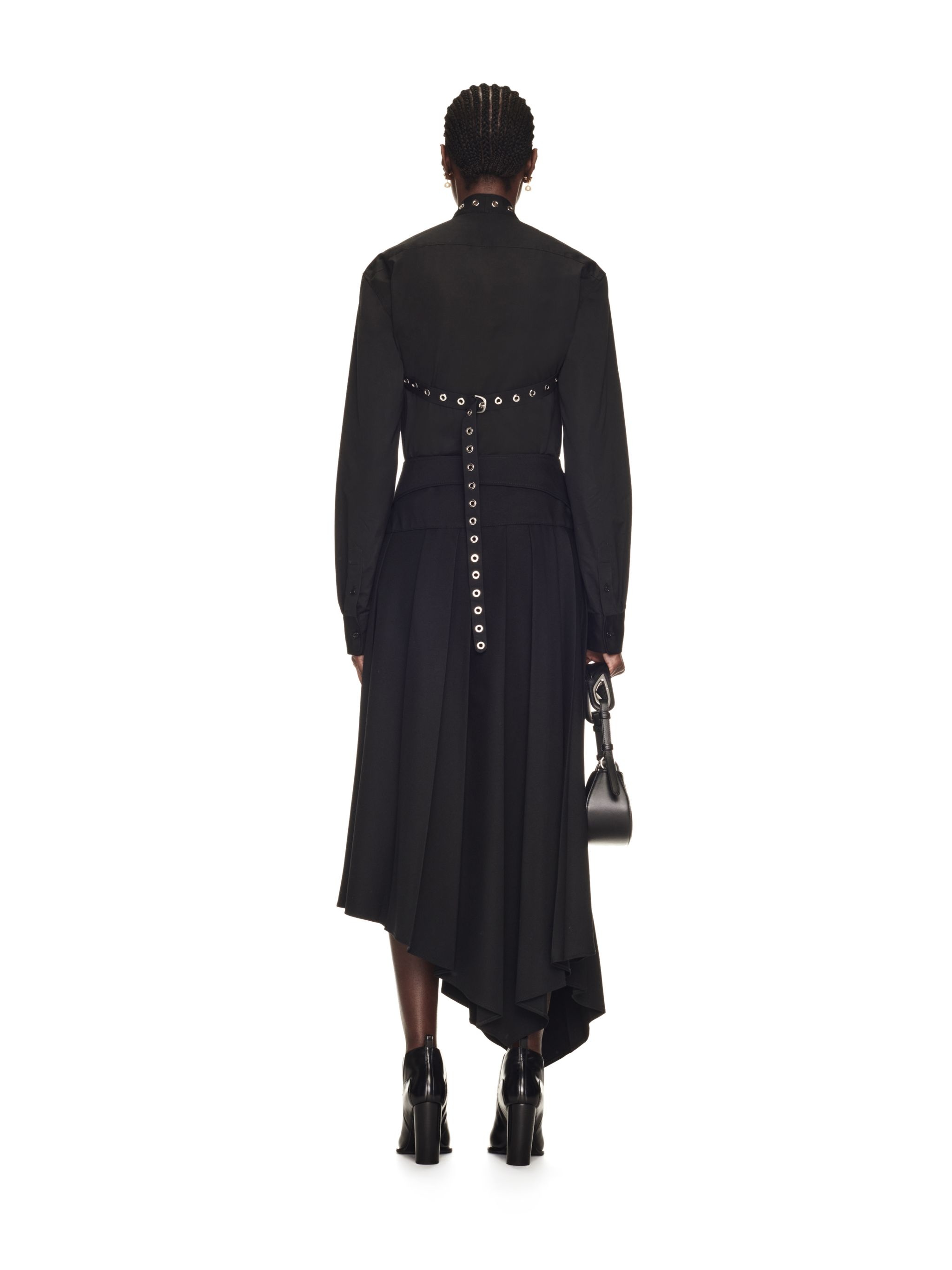 Poplin Belt Eyelets Cross Shirt - 4