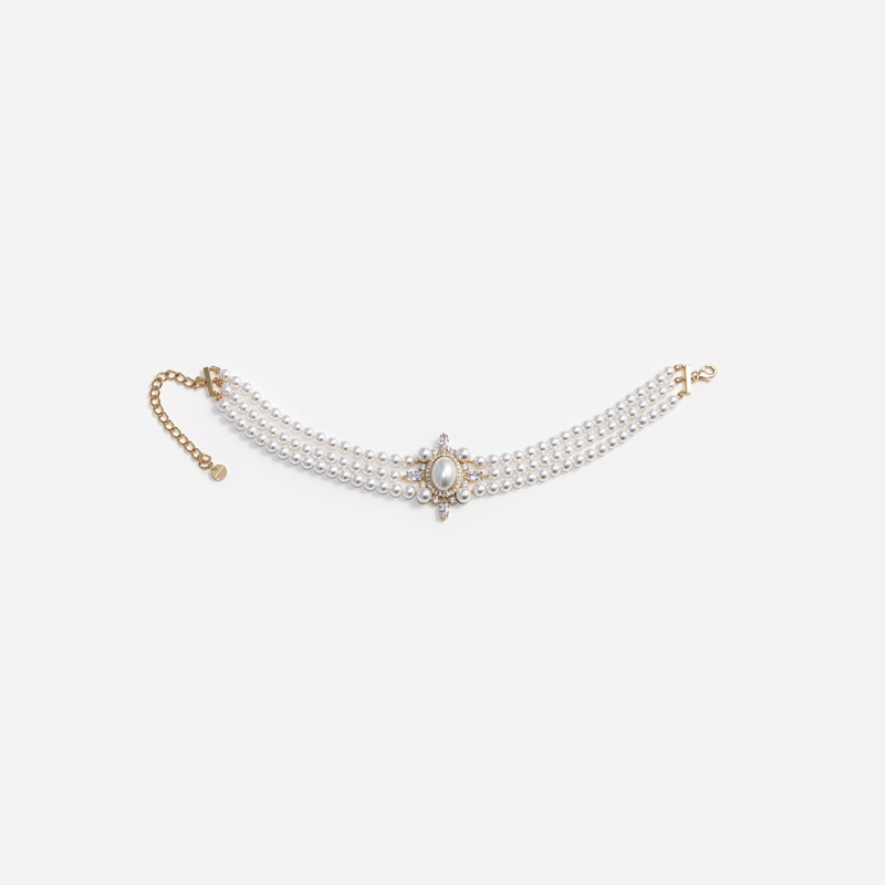 self-portrait Gold Pearl Choker outlook