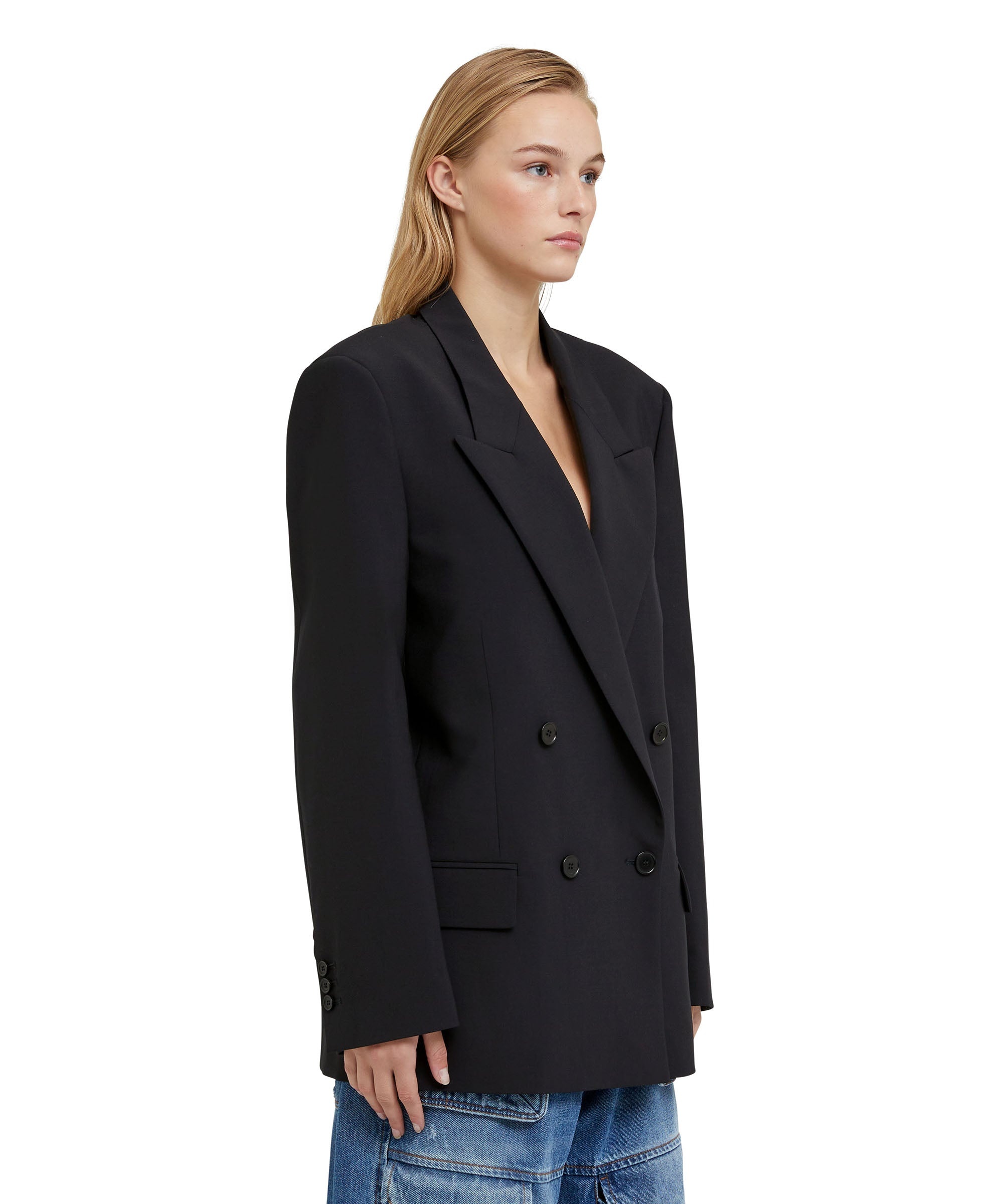 Fresh wool double-breasted jacket - 4
