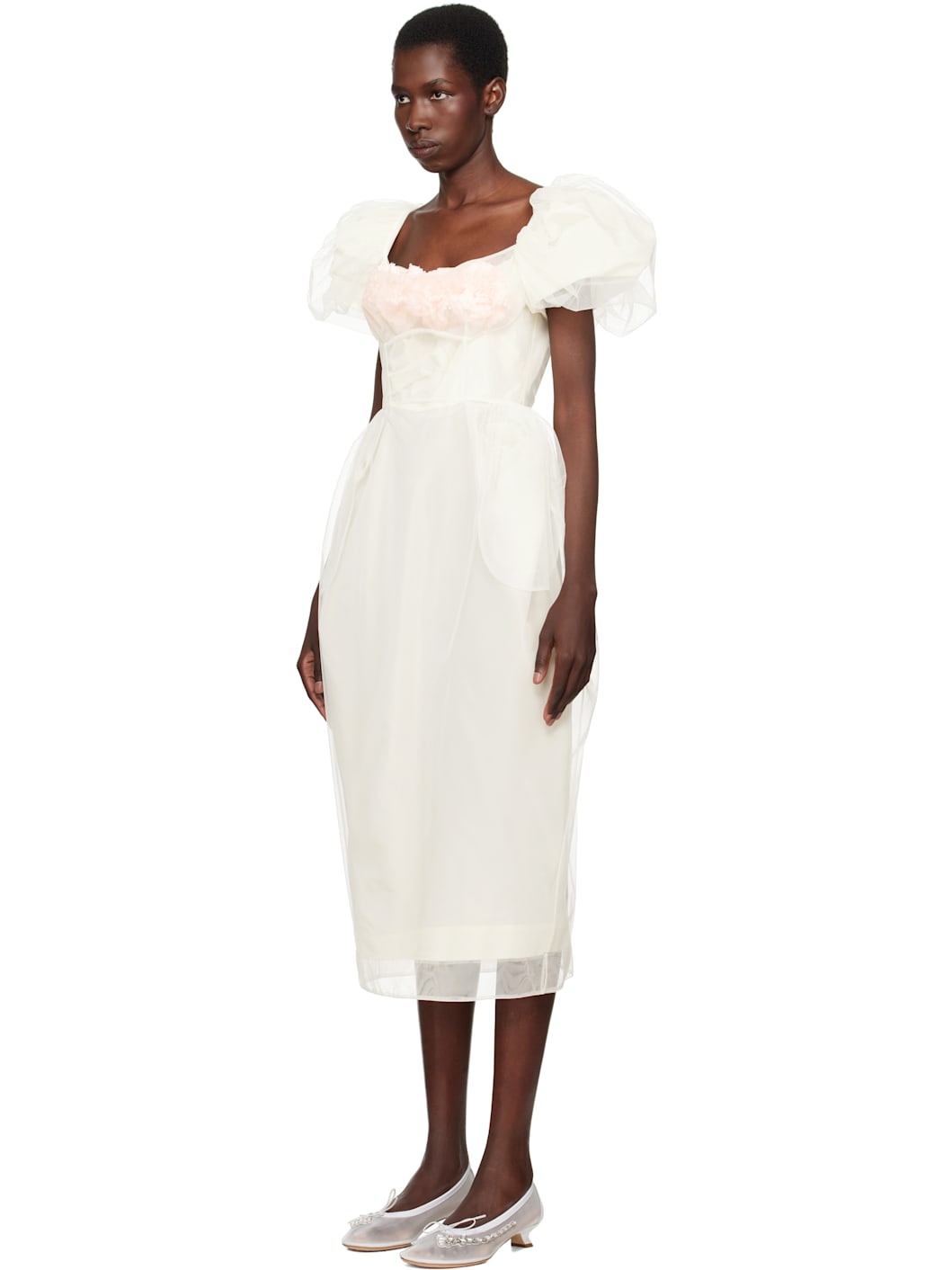 SSENSE Exclusive Bridal Capsule Bust Detail Carnation Maxi Dress - 4