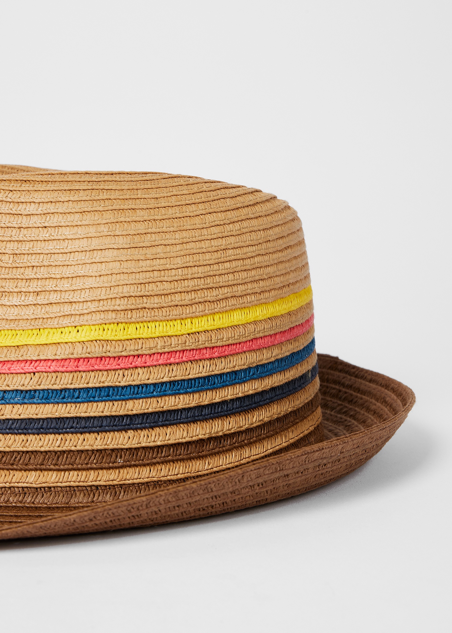 Tan 'Artist Stripe' Raffia Trilby Hat - 3