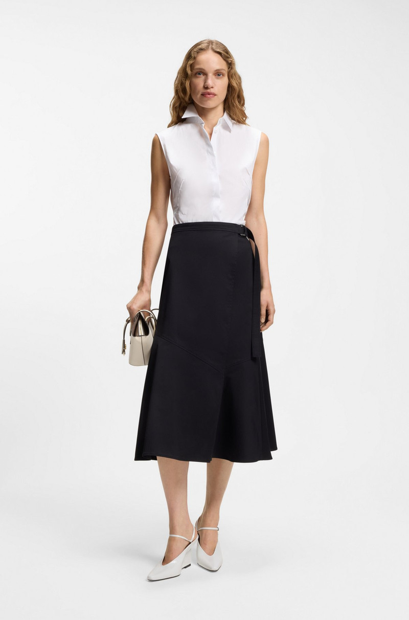 BOSS SLEEVELESS SLIM-FIT BLOUSE IN A COTTON BLEND outlook