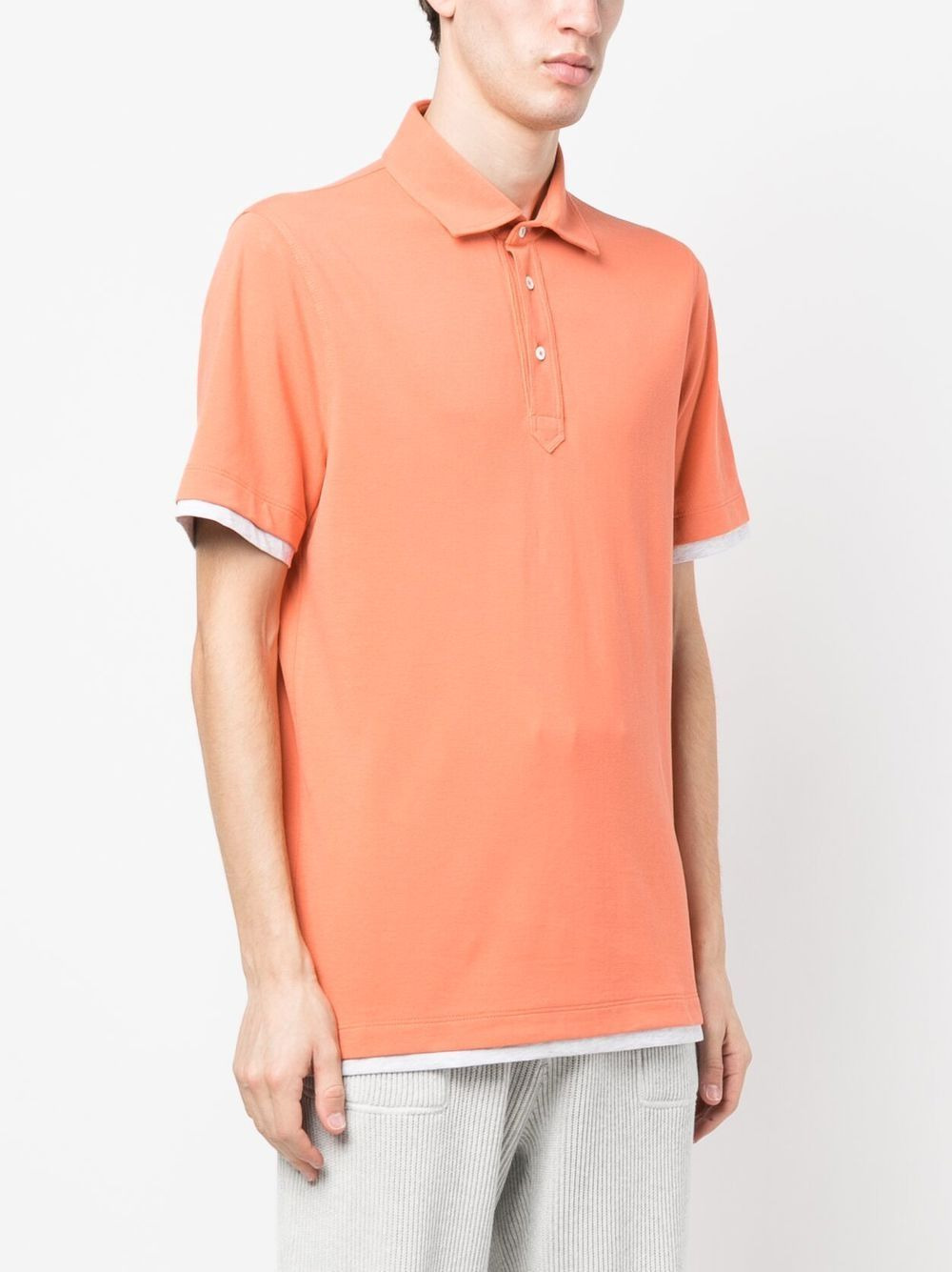 layered cotton polo shirt - 3