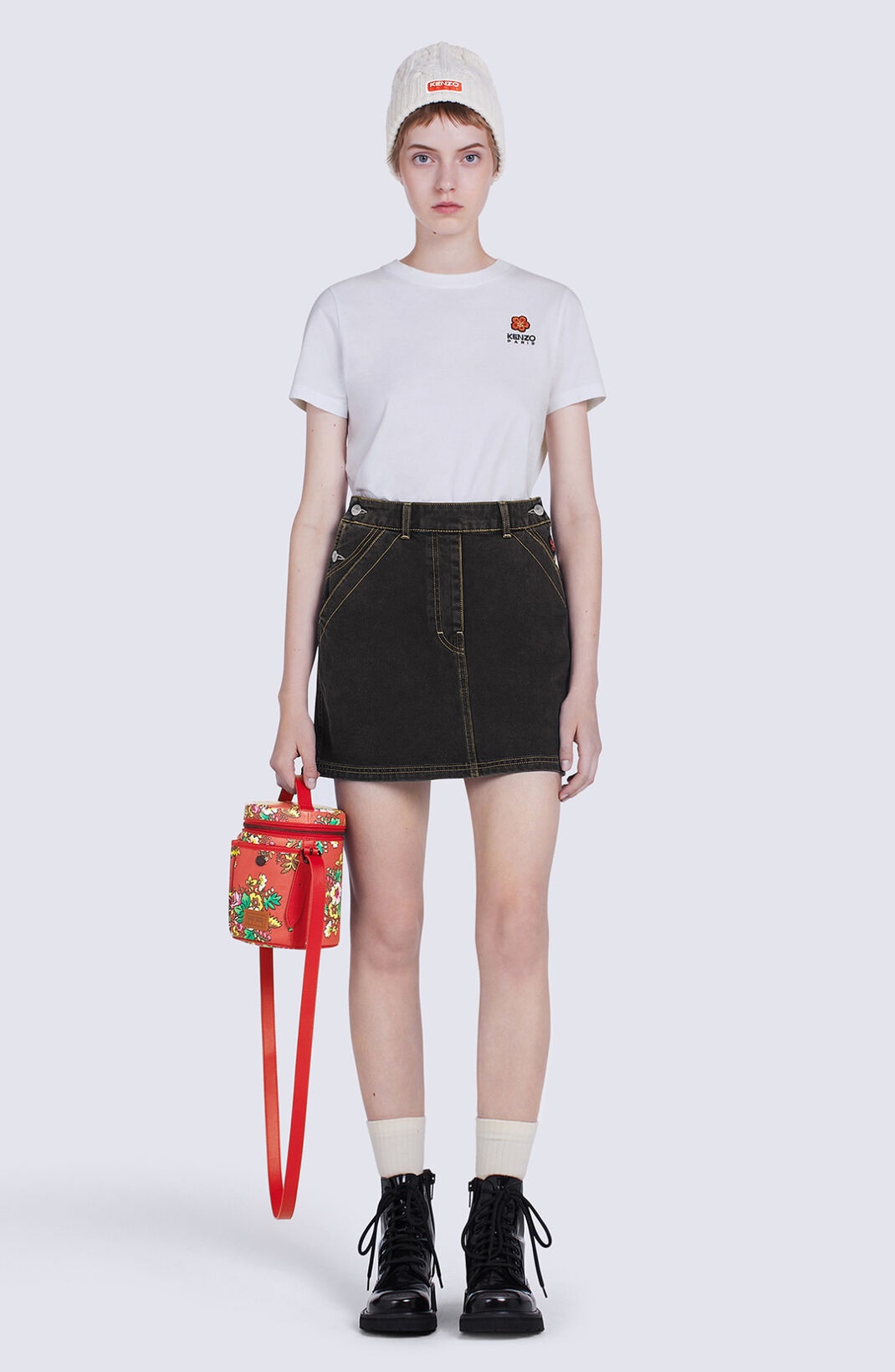 'BOKE FLOWER' denim miniskirt - 2